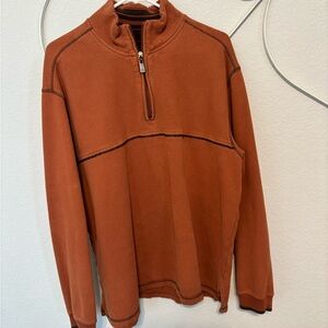 Arrow Men's Zip-Up Sweater in Rust Orange